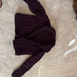 Made by hand crochet dark sparkly purple jacket